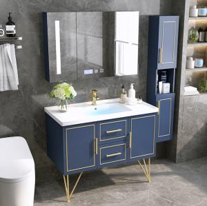 Wholesale No Oxidation Bathroom Vanity Cabinet Custom Dark Blue Brown Color from china suppliers
