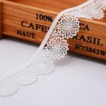 KJ20061 3.2cm Snowflakes Embroidery Lace Trim
