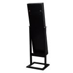 Black MDF Mirror Jewelry Armoire Full Length 146cm height For Living Room