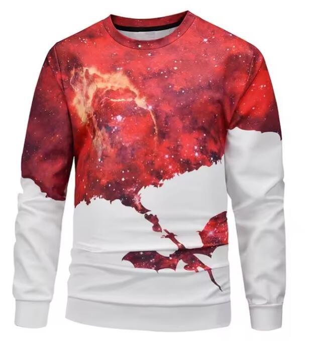 Fashionable Sublimation Crewneck Sweatshirt 100 Polyester Sweatshirt OEM