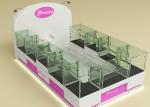 Fully Lockable Wood Glass Jewelry Showcase Kiosk , Retail Commercial Display