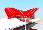 Tensile Membrane Heat Resistant Fabric Shades Structures For Shopping Mall