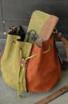 leather woman bag baggy shape Maja multicolor Ladybuq art design