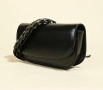 Twisted Woven PU Shoulder Bag 5cm 13cm Black Leather Baguette Bag