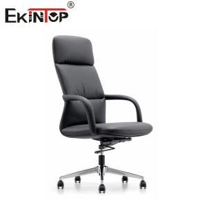 Wholesale Business Ergonomic Black PU Leather Office Chair With Wheels Reception Seat from china suppliers