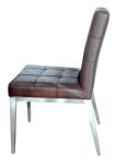 Stainless Leg PU Dining Chairs Home Decors Skin Friendly Soft Material