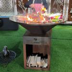 ISO9001 Corten Steel BBQ Grill 500mm Steel Fire Pit BBQ Rusty Red
