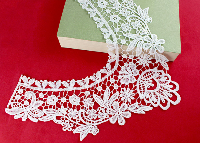 OEM Floral Guipure Lace Collar Applique With Heavy Embroidery By OEKO TEX 100