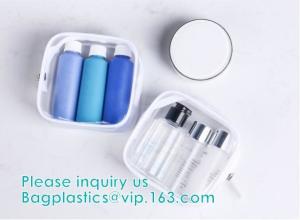 Wholesale glitter pvc makeup bag for girl, Organizer Pouches ToteTravel Toiletry Bags Transparent PVC Cosmetic Bag, handle carrier from china suppliers