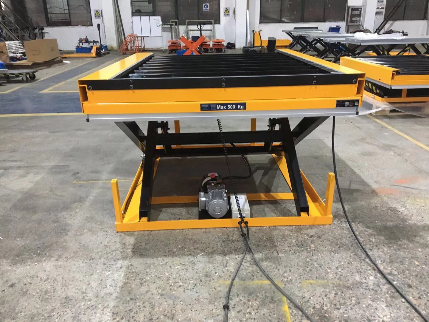 Conveyer Electric Roller Lift Table Cart 400kg Capacity 1000×2200mm