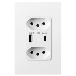Wholesale Convenient Brazil USB Wall Socket With 2 USB 5V 2.4A Output from china suppliers