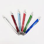School Stationery Colorful Press Metal Ball Pen 1.0mm Silver Clip Portable Pen