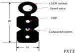 Outdoor Fiber FTTH Aerial Drop Cable G.657A1 Black LSZH with Messenger Wire