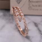 Luxury Closet Rose Gold Bracelet Serpenti Viper one-coil full diamond Snake