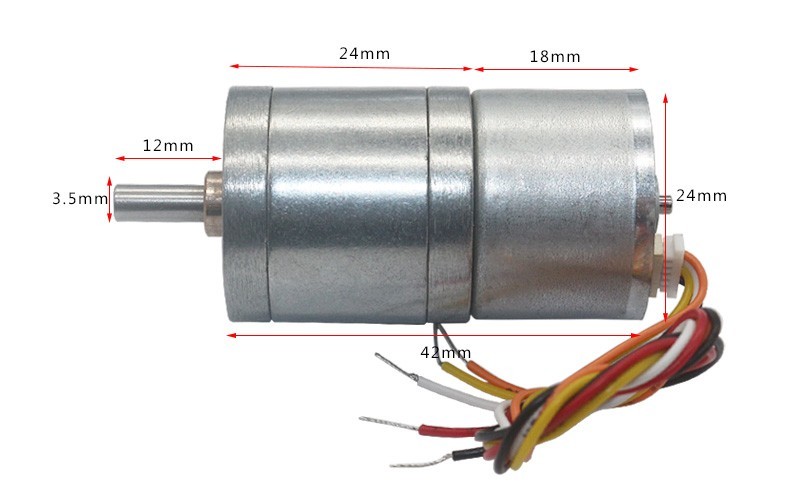 25mm BLDC Brushless DC Gear Motor 24V 2000RPM CCW CW Brake PMW Speed Control