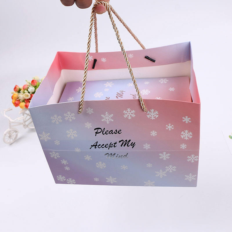 Custom Small Gift Paper Bags With Logo And Handles For Shopping And Offset Printing