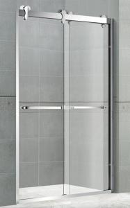 Wholesale Movable Glass Corner Shower Enclosures 10MM Clear Tempered With Big Hanging Wheels from china suppliers