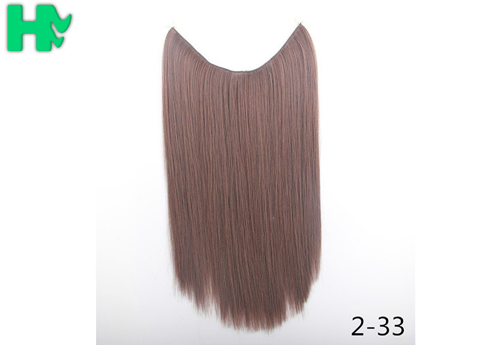 Synthetic Fibre Hair Extensions Straight Double Drawn Human Hair Wefts