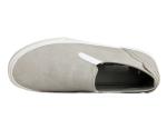 Breathable Mens Slip On Leather Sneakers Massage Mens Grey Casual Shoes