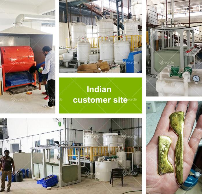 Working Capacity 200-1000kg/h Phone Board Gold Refining Equipment for PCB Gold Recycle
