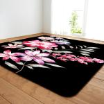 Painted Flower Polyester Bedroom Floor Carpets 6x9 Rug Under Dining Table