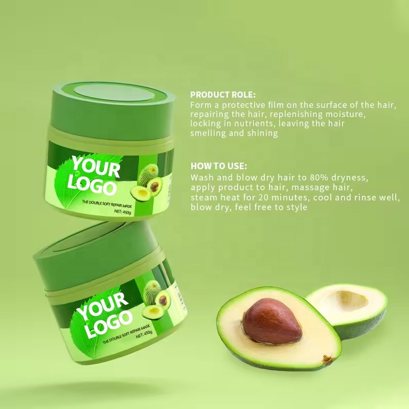 16oz Private Label Avocado Oil Treatment Hair Mask For Dry Hair Repairing Hairmask Moisturizing Treatment Organic Herbal Hair Mask