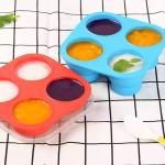 4 Cavities Silicone Kitchen Tool Baby Food Freezer Storage Trays With Lid