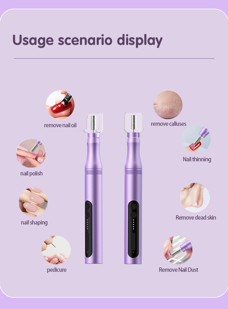 USB Charging 5 Modes 6 Drill Bits Low Noise Portable Nail Polishing Electric Manicure Pedicure