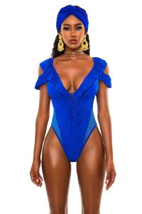 Wholesale Solid color Scoop Neck Sport Top With High Waist Bikini from china suppliers