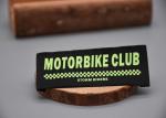0.2mm Logo Silicone Clothing Labels Printed On Black Polyester Cloth