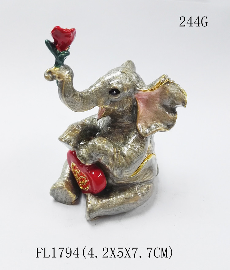 Pewter Golden wedding favors gifts elephant trinket jewelry box