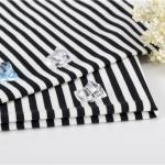 Skin Friendly 100 Cotton Striped Fabric , Sweatshirt 193cm Striped Lycra Fabric