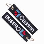 Cessna Letters Fashion Trinket Double Sided Embroidery Metal Keychain Airline