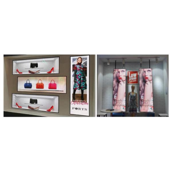 LED Poster Screen Floor Standing Signage Movable Advertising Panel Digital Mirror Display