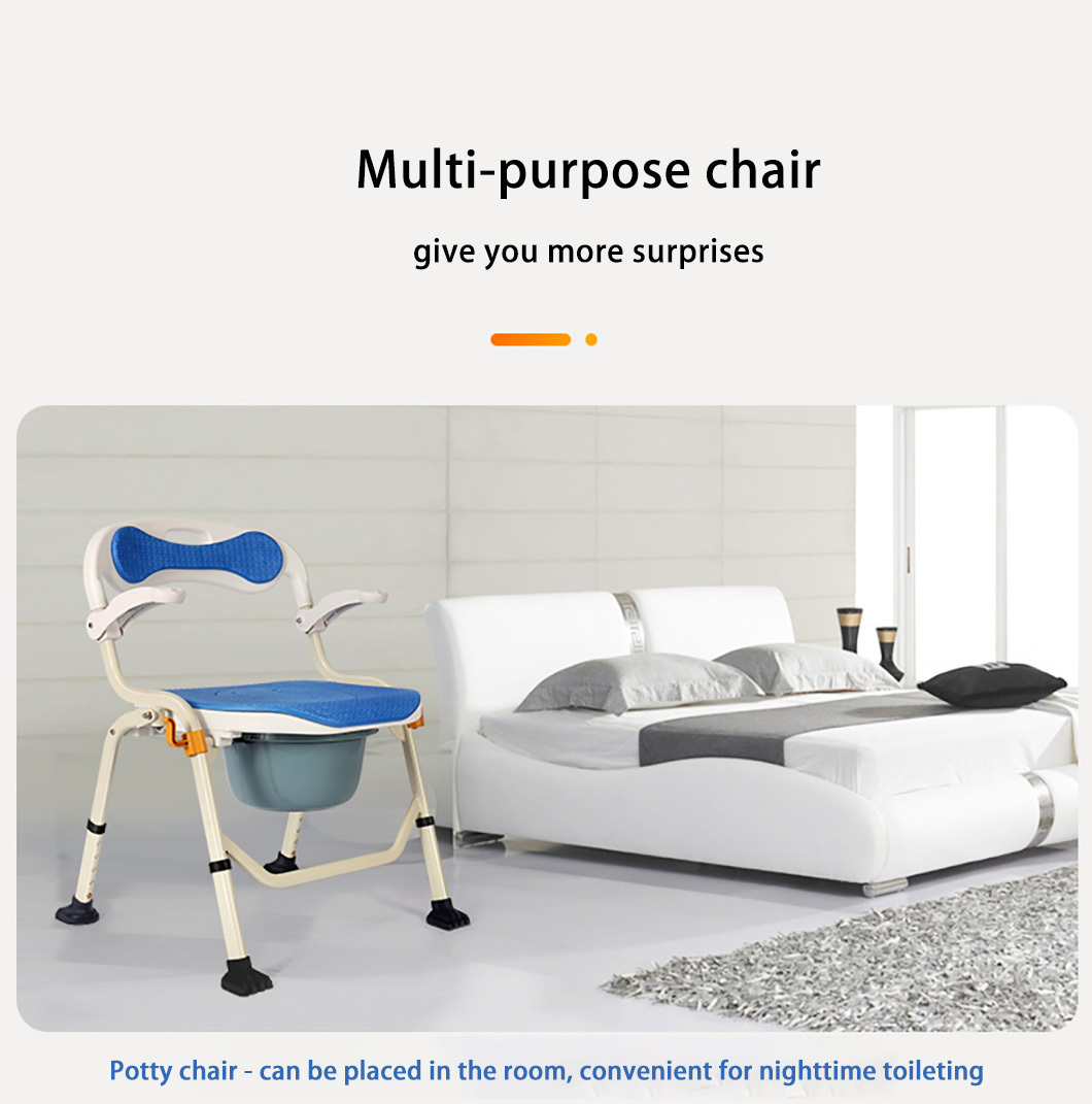 Lightweight 3 In 1 Toilet Chair Height Adjustment Folding Water Proof