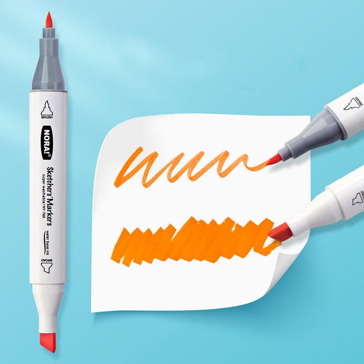 36 Color Kids Art Drawing Pen Double Brush Non-Toxic and Safe Oil Marker Easy to Wash