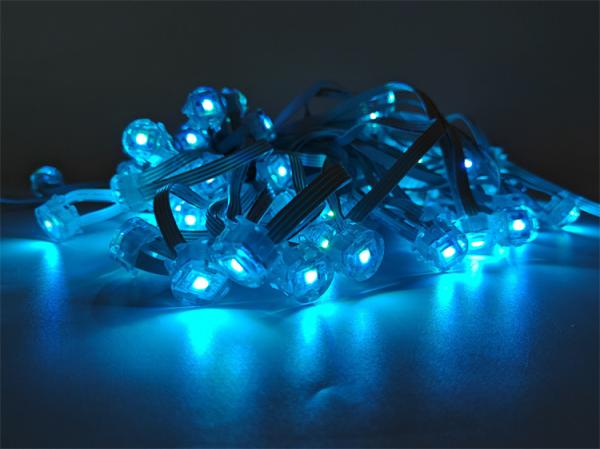 Hot selling 20mm colorful smart 0.4w 12v outdoor string lights Christmas