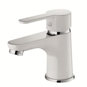 Wholesale Single Lever Wash Basin Faucet ceramic cartridge chrome/White Bathroom tap from china suppliers