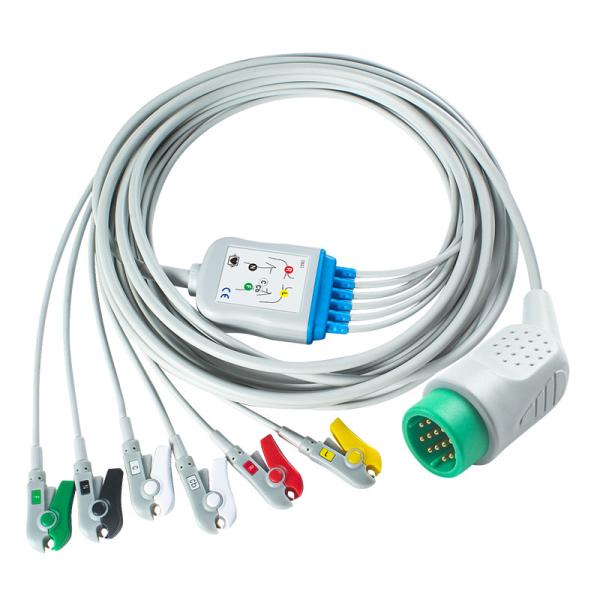 Compatible Medtronic Lifepak 20e 6Lead ECG Cable IEC Grabber For For Lifepak 12