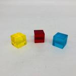 Souvenir Clear Resin Cube , Folk Art Acrylic Resin Flower Cube