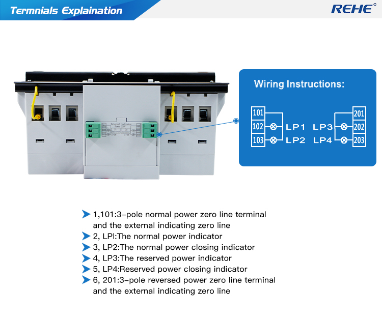 63A 3P Generator Controller ATS Automatic Transfer Switch Manual Changeover Switch