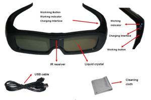 Wholesale Black Frame Universal Active Shutter 3D Glasses For South Korea TV from china suppliers