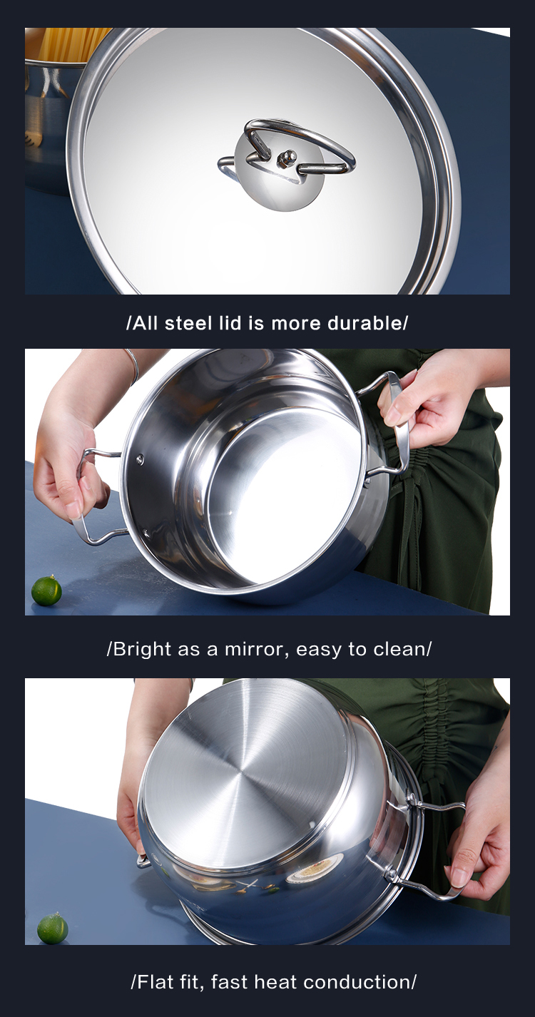 Kitchen Sets Accessories Stainless Steel Cookware Non Stick Cooking Ware Cookware Sets with Handle