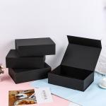 Custom Order Accepted Luxury Folding Black Magnetic Gift Box with Logo and