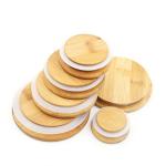Canninng Leakproof Cover Bamboo Jar Lids With Hole Straw Bottle Caps Kitchen