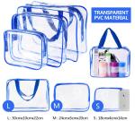 EN71 ISO9001 Zippered Gift Bags Clear Plastic Cosmetic Travel Bag 0.3mm