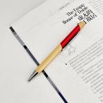 Environmental Multi Color Press Type Bamboo Ball Pen Printing Logo Click