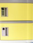 Yellow ABS Coin Collect Lockers , Anti UV Aging 8 Tier Lockers For Employee