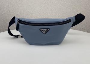 Wholesale Triangle Logo Blue Dumpling 33cm Ladies Waist Bag With Zipper Open from china suppliers