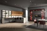 Modern Style Lacquer Kitchen Cabinets Customized With Wine Case